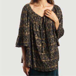 Mes Demoiselles Bacchante Metallic Blouse Revolve